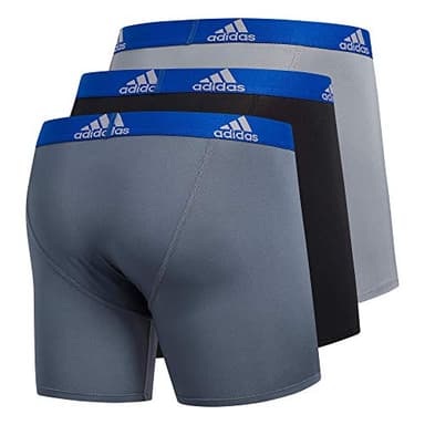 adidas Microfiber Boxer Briefs Underwear Pack for Men, Onix Grey/Black/Collegiate Royal Blue/Performance, Small - Image 5