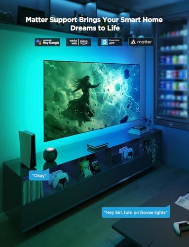 Govee HDMI 2.1 Sync Box 2, AI Sync Box with TV Backlight, Supports 8K@60Hz, 4K@144Hz, VRR and ALLM, Works with Matter and Alexa, RGBIC LED Light Strip for 55-65 inch TVs, 75 LEDs/m - Image 7