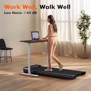Walking Pad Treadmill with Incline, 3-Levels 300 lbs Capacity 4 in 1 Portable Under Desk Treadmill for Home Office Apartment, Mini Space-Saving Compact Design, 2.5HP Ultra-Quiet, Heavy Duty Black - Image 5