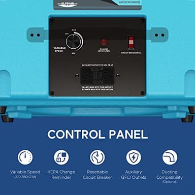 ALORAIR Air Scrubber with 3 Stage Filtration, Stackable Negative Air Machine for Industrial and Commercial Use, Heavy Duty Air Cleaner with MERV-10 Filter, HEPA/Activated carbon Filter, Blue - Image 4