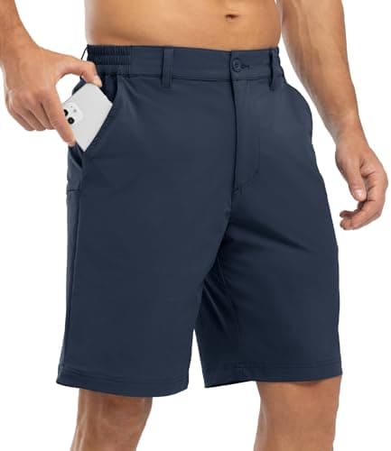 BGOWATU Mens Golf Shorts 9" Stretch Casual Dress Shorts Dry Fit Athletic Hiking Shorts for Summer with Pockets Navy 36 - Image 1