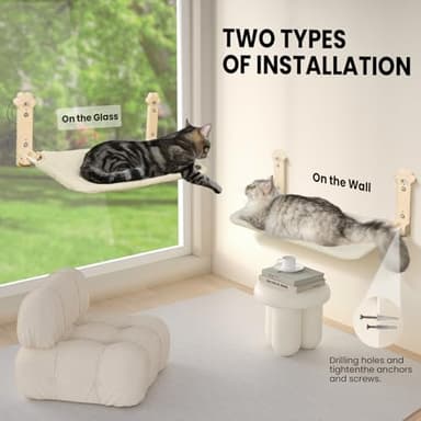 Sangoodier Cat Window Perch, Cordless Foldable Cat Window Hammock with Removable Soft Cover for Indoor Cats, Resting Seat for Inside (Yellow, 2 Pack) - Image 2