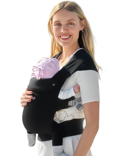 GROWNSY Baby Carrier Newborn to Toddler, Cozy Baby Wraps Carrier, Ergonomic Baby Carrier with Head Support, Black - Image 1
