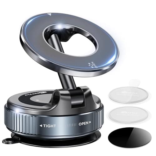 MSXTTLY Vacuum Magnetic Phone Holders for Your Car 2026 Suction Cup Phone Mount with Washable Nano Gel Pads 360° Adjustable Phone Mount Unlock More Scenes,Phone Holder for Smartphone&Car/Gym/Mirror - Image 1