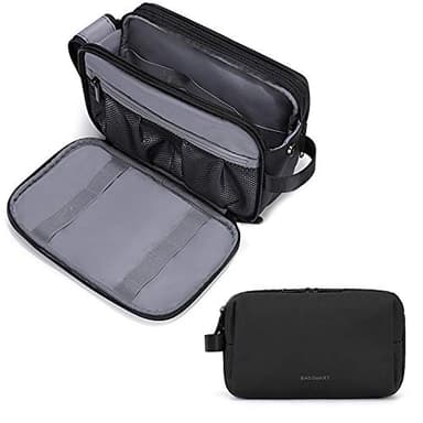 BAGSMART Toiletry Bag for Men, Travel Toiletry Organizer Dopp Kit Water-resistant Shaving Bag for Toiletries Accessories, Door Room Essentials, Black-medium - Image 1