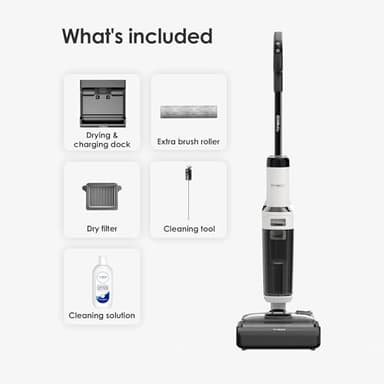 Tineco Floor ONE Stretch S6 Cordless Wet Dry Vacuum Cleaner, 180°Lay-Flat Smart Vacuum Mop, 40 Minutes Long Runtime 158℉ Flashdry Self-Cleaning, Dual-Sided Edge Cleaning Lightweight Floor Cleaner - Image 9