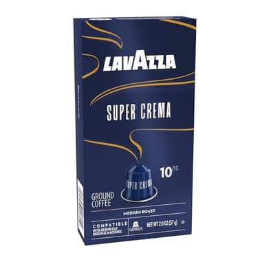 Lavazza Super Crema Aluminum Capsules Compatible with Nespresso* Original Machines, Medium Roast, Arabica and Robusta Blend (10 Capsules) - Image 2