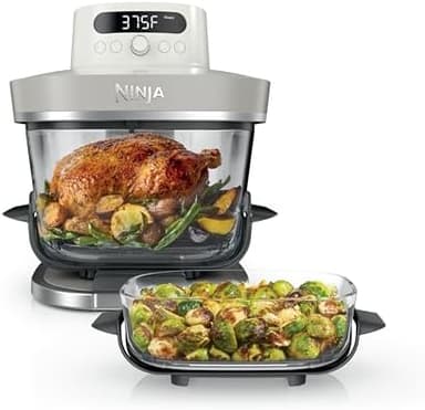 Ninja Crispi Pro 6-in-1 Glass Air Fryer | 450°F, Nontoxic, 6qt & 2.5qt Containers & Lids | Microwave, Freezer, Dishwasher Safe | Max Crisp, Air Fry, Bake, Roast, Recrisp, Dehydrate | Bone | AS101LG - Image 3