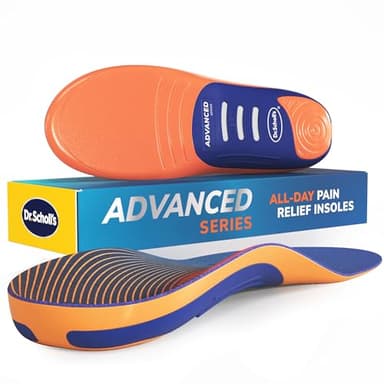 Dr. Scholl’s Advanced Pain Relief Insoles for Men Women, Heavy Duty Orthotics Inserts for Work Shoes & Boots, Plantar Fasciitis & Arch Support, Flat Feet, Shock-Absorbing, Supports up to 340 lbs - Image 1