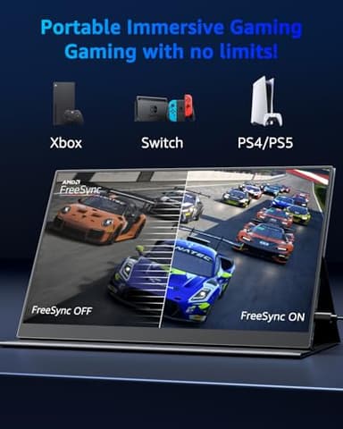 Yodoit Portable Monitor for Laptop 4K, 16" UHD Travel Gaming Monitor Screen IPS Display with USB Type C Port and Dual Speakers Compatible with PC, Xbox, PS4/5 Black - Image 5