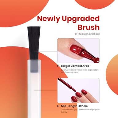 Beetles Orange Gel Nail Polish Set 6 Colors Burgundy Brown Dark Red Yellow Light Orange Fall Gel Polish Kit Soak Off UV LED Hema Free DIY Home Salon Gift for Women Autumn Dusk - Image 9