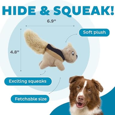 Outward Hound Squeakin' Squirrels Plush Replacement Dog Toys - 3 Pack - Image 3