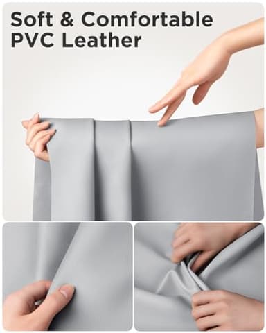 SAIJI Laptop Bed Tray Table, Adjustable PVC Leather Laptop Bed Table, Portable Standing Desk with Storage Drawer, Foldable Lap Tablet Table for Sofa Couch Floor (Gray) - Image 2