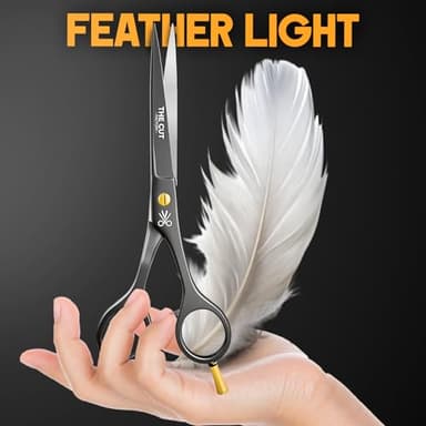 The Cut Factory® 6.5” Matte Black Luxury Hair Scissors – Ultra-Sharp High Carbon Steel Barber Shears for Men, Women & Kids – Gift-Boxed with Leather Pouch – Precision Cutting for Salon & Home - Image 2