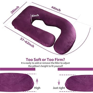 BATTOP Pregnancy Pillows for Sleeping,Full Body Pillow for Pregnancy Women with Removable Cover,Support for Back,HIPS,Legs,Belly,Must Have Maternity Pillow - Image 5