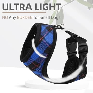PUPTECK Soft Mesh Dog Harness and Leash Set Pet Puppy Cat Comfort Padded Vest No Pull Harnesses, Navy Blue, M - Image 5