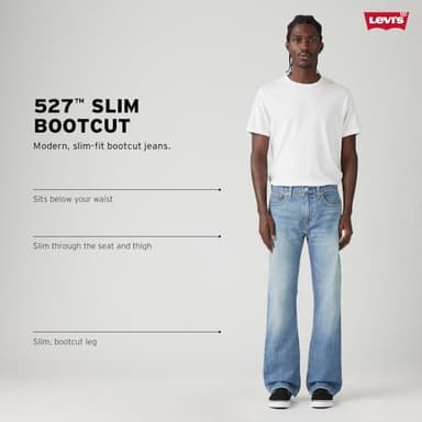Levi's Men's 527 Slim Bootcut Fit Jeans, Wall of Silence - Image 4