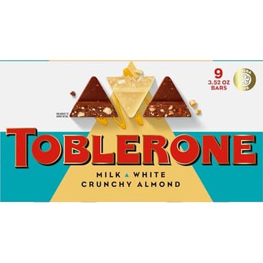 TOBLERONE Assorted Chocolate Bars Variety Pack (Milk, White, & Salted Caramelized Almonds), Bulk Chocolate, 1 Gift Box (9 Bars) - Image 16