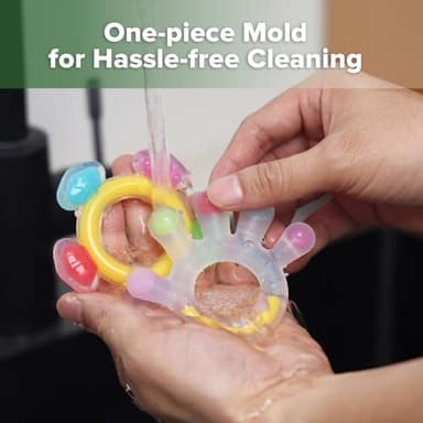 Haakaa Silicone Teether Combo - Baby Freezer Teething Toy - Soft Cold Teether - Soothe Teething Pain & Itching Gums - Perfect Size - Palm & Ferris Wheel Shape for 3M+ Babies BPA Free - 2 pk - Image 7