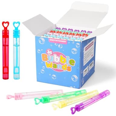 36 Pcs Bubbles Party Favors for Kids Mini Bubble Wands Bubble Party Favors Assortment Neon, Kids Summer Gifts, Fun Bubbles for Easter Christmas Halloween Birthday Goodie Bags - Image 1