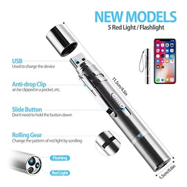 Zugesify Laser Pointer Cat Toy, Interactive Toy with Red Dot LED Light Pointer, Long Range 3 Modes Projection Playpen for Kitten Interaction,USB Recharge Pointer (1 pcs) - Image 5