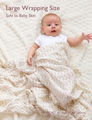 Momcozy Muslin Swaddle Blankets, Ultra Soft Neutral Baby Essentials Must Haves Registry Search, Breathable Large 47'' x 47'' Newborn Boys Girls Swaddle Receiving Blanket, Stellar Orbit - Image 4