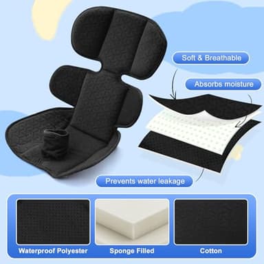 Infant Insert for Doona, Thickened Baby Car Seat Head & Body Support, Universal Carseat Head Support for Infant, Baby Car Seat Cushion with Filled Sponge, Breathable Newborn Car Seat Insert - Image 3