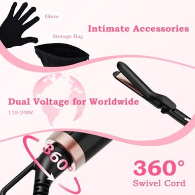 Ufree 5 in 1 Curling Iron with Interchangeable Ceramic Barrels (0.35"-1.25"), Curling Wand Set with Flat Iron Hair Straightener, Instant Heat Up, Dual Voltage Hair Curler, Gifts for Women - Image 5
