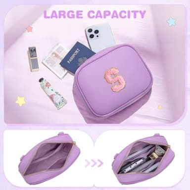 Viverte Toddler Purse Little Girl Crossbody Purse Initial PU Leather Crossbody Bags for Girls Personalized Birthday Christmas Gifts for 6 7 8 9 10 Year Old Girl (Lavender S) - Image 3
