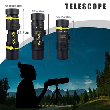 30x40 Monoculars for Adults High Powered, Compact Handheld Monocular Telescope for Smartphone, Mini Pocket Handheld Monocular with Flexible Tripod for Hunting, Star Gazing, Bird Watching, Travel - Image 5
