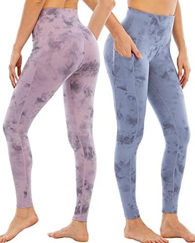 4 Pack Leggings with Pockets for Women,High Waist Tummy Control Workout Yoga Pants - Image 4