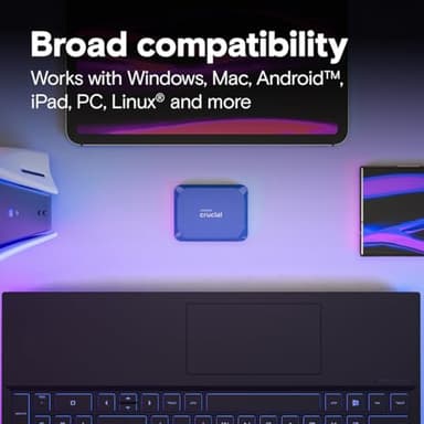 Crucial X10 2TB Portable SSD, Up to 2,100MB/s, USB 3.2 USB-C, External Solid State Drive, Compatible with Windows, Mac & Android, Durable Storage for Games, Photos & Files, Blue - CT2000X10SSD9-02 - Image 5