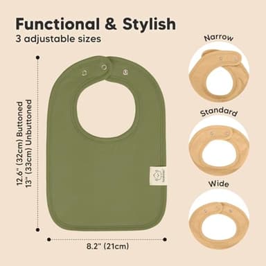 KeaBabies 8-Pack Organic Baby Bibs for Boys, Girls - Super Absorbent Cotton Drool Bibs for Baby Girl & Boy, Teething Toddler, Drooling Newborn, Ultra Soft & Machine Washable (Cruise) - Image 2