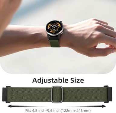 DaQin 3 Pack Nylon Watch Bands Compatible with 16mm 18mm 20mm 22mm Quick Release Watch Band, Adjustable Soft Stretchy Solo Loop Strap Elastic Braided Relacement Wristband for Men Women - Image 6