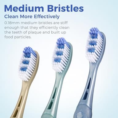 Medium Toothbrushes for Adults, Whitening Toothbrush with Spiral Medium Bristles for Smoke Tea Coffee Stain, Deep Plaque Removal, Rounded Bristle Tips for Gentle Cleaning - Image 4