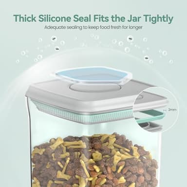 FAFAFLYER Dog-Cat POP Treat-Airtight jar-Container - 1.3 Qt/1.2 L and 2.2 Qt/2 L (2PC) | Stackable One-Touch Opening | For Snacks Candy Salt Herbs Spices | BPA-Free - Image 3