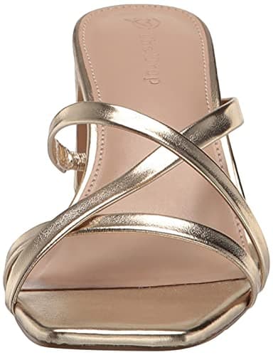 The Drop Women's Amelie Strappy Square Toe Heeled Sandal, Gold, 8.5 - Image 2
