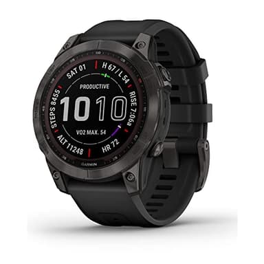 Garmin 010-02540-34 fenix 7 Sapphire Solar, adventure smartwatch, Solar Charging Capabilities, rugged outdoor GPS watch, touchscreen, health and wellness features, Black DLC Titanium with Black Band - Image 2