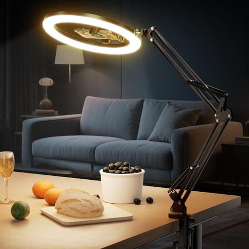 UBeesize 12’’ Ring Light with Overhead Phone Mount, LED Selfie Light with Stand and Phone Holder for iPhone and Laptop, Desk Light for Video Recording, Zoom Meeting, Live Streaming, Tiktok, YouTube - Image 1
