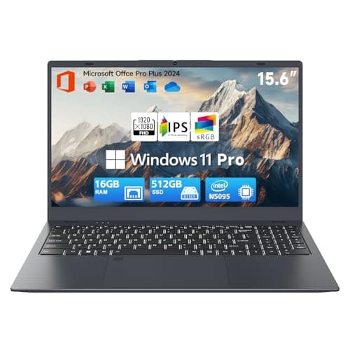 BLUEING 15.6" Laptop Computer, Windows 11 Laptop, 16GB RAM, 512GB SSD(Expandable to 2TB), Intel Quad-Core N5095(Up to 2.9 GHz), 1080P FHD Display, Fingerprint, Backlit KB, Wi-Fi 5, BT5.0, Quad-Speaker - Image 1