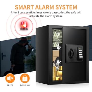 2.8 Cubic Large Fireproof Safes for Home Use, Digital Home Safe Box Fireproof Waterproof with Electronic Keypad and Spare Keys, Anti-theft Fire Safe for Money Documents Medicine Valuables - Image 6