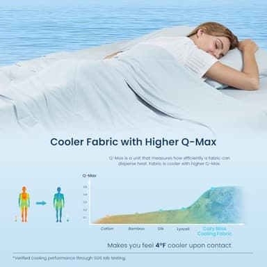 Cozy Bliss Cooling Comforter King Size, Cooling Blankets for Hot Sleepers and Night Sweats, Blue Summer Comforter for King Size Bed, Breathable Soft Lightweight Silk Smooth - Image 3