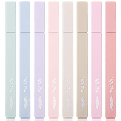 Mr. Pen- Aesthetic Highlighters, 8 Pcs, Chisel Tip, Muted Pastel Color, No Bleed Bible Highlighter Pastel, Highlighters Assorted Colors, Highlighter Set - Image 1