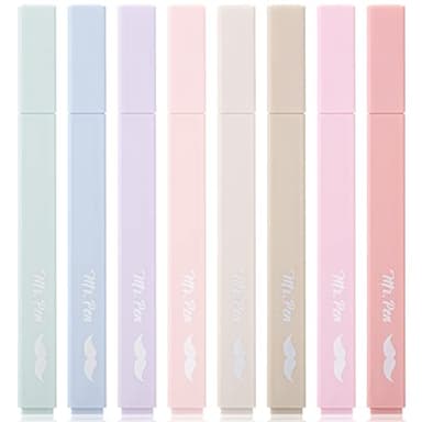 Mr. Pen- Aesthetic Highlighters, 8 Pcs, Chisel Tip, Muted Pastel Color, No Bleed Bible Highlighter Pastel, Highlighters Assorted Colors, Highlighter Set - Image 1
