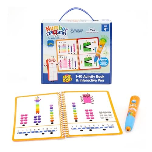 Educational Insights Hot Dots Numberblocks Workbook Numbers 1-10 with Interactive Pen, 75+ Activities, Gift for Kids Ages 4+ - Image 1