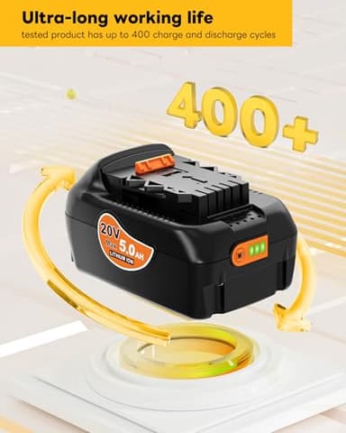 20V 5.0Ah Battery Replacement for Dewalt 20V MAX Battery and DCB104 Battery Charger Combo, Compatible with Dewalt 12-20V Batteries and 20V Cordless Tools (3-Pack) - Image 4