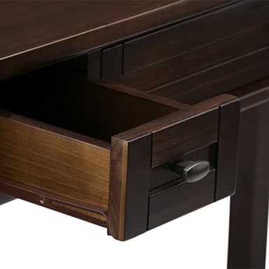 SIMPLIHOME Warm Shaker Desk - 48-Inch Wide Solid Wood Writing Desk in Tobacco Brown, Transitional Home Office Computer Table for Workspace or Study with Flip-Down Keyboard Tray and 2 Drawers - Image 7