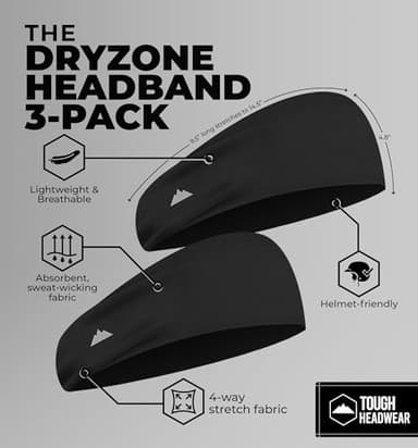 Mens Sweat Bands - Mens Headb&- Head Bands Working Out Men Sports Headb&Men Performance Headb&Men - Athletic Headbands Men Cycling Sweat Band, Football Headbands - Sweat Bands Headbands Men/Women - Image 3