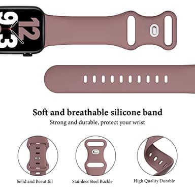 6 Pack Silicone Bands Compatible with Apple Watch Band 38mm 40mm 41mm 42mm 44mm 45mm 46mm 49mm Women Men, Soft Sport Strap Replacement Wristband for iWatch Series 11 10 9 8 SE 7 6 5 4 3 2 1 Ultra - Image 2