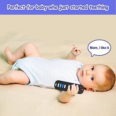 ROBBEAR Baby Teething Toys, Food Grade Silicone Teether for Babies 3 6 12 18 Months, TV Remote Shape Toddlers Chew Toys, Freezer BPA Free (Pink RC) - Image 4